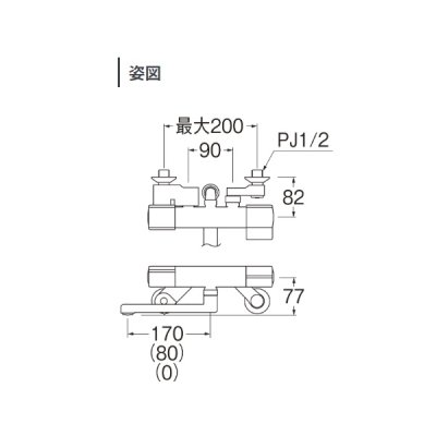 画像2: 三栄水栓 SK18CT5K-N-MDP 混合栓 サーモシャワー混合栓 マットブラック 受注生産品 §