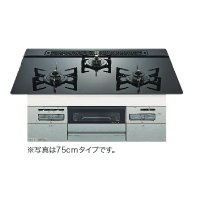 ノーリツ [N3WV7RWAP1SIC プロパン] ビルトインコンロ Mikke ミッケ 75cmタイプ ブラックガラストップ メタリックシルバーフェイス [♪]