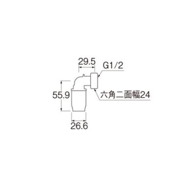 画像2: 水栓金具 三栄水栓　3DJ-UL-13-G1/2　配管用品 ユニオンエルボ