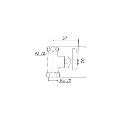 画像2: 止水栓 KVK　K31-P5B　単水栓 ストレート形止水栓（本体ナット付）