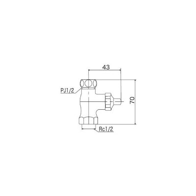 画像2: 水栓金具 KVK　K31A-P5　ストレート形止水栓 ドライバー式 固定こま