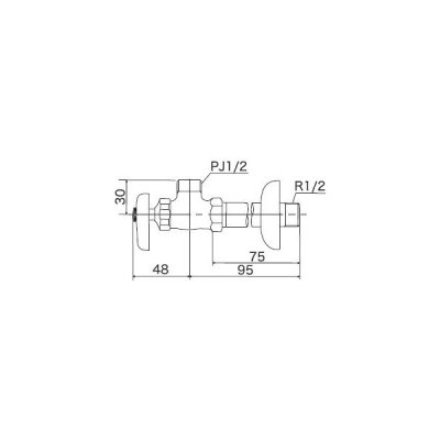 画像2: 止水栓 KVK　K6W-P2　単水栓 アングル形止水栓