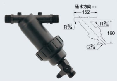 画像1: ガーデニング カクダイ　575-902-120　Y型ストレーナー(コックつき)//120メッシュ [□]