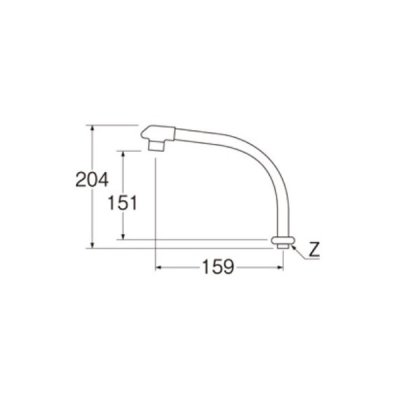 画像2: 水栓部材 三栄水栓　PA232D-61X1-16　水栓部品 水栓パイプ 上向き 断熱腰高パイプ