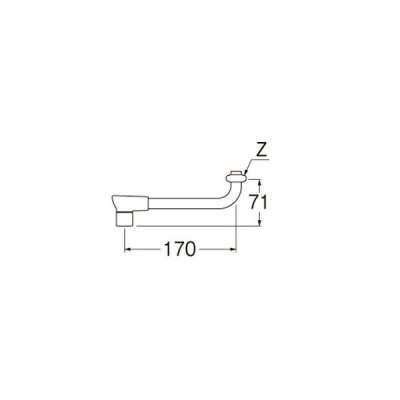 画像2: 水栓部品 三栄水栓　PA1012H-60X-16-MW2　水栓パイプ 下向き 節水断熱パイプ