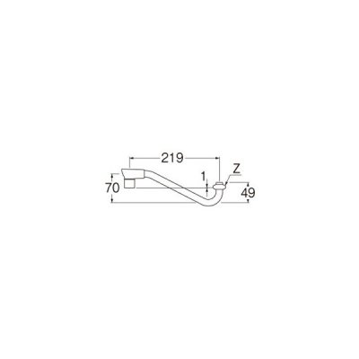 画像2: 水栓部品 三栄水栓　PA1612H-60X-16-MW2　水栓パイプ 下向き 節水断熱上向パイプ