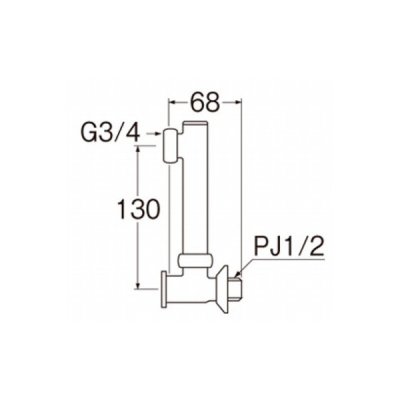 画像2: 水栓部材 三栄水栓　U3-9XK-130　寒冷地 延長偏心管