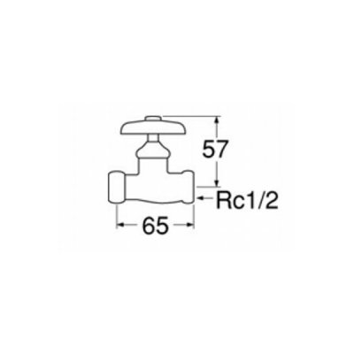 画像2: 水栓金具 三栄水栓　V210A-2-13　化粧バルブ2型(ナット付) 共用形