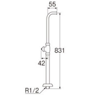 画像2: 水栓金具 三栄水栓　V213JD-13　止水栓 バルブ ストレート形止水栓 D式L管付ストレート形止水栓