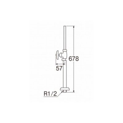 画像2: 水栓金具 三栄水栓　V21JS-13　ストレート形止水栓 共用形