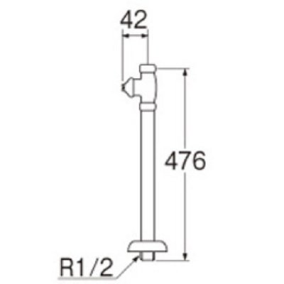 画像2: 水栓金具 三栄水栓　V21JSD-X-13　止水栓 バルブ ストレート形止水栓 D式ストレート形止水栓