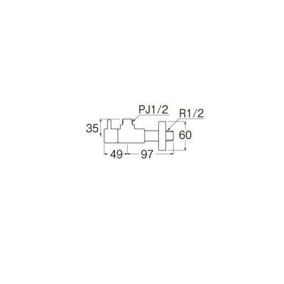 画像2: 水栓金具 三栄水栓　V2261-X2-D-13　アングル形止水栓 止水栓本体 共用形