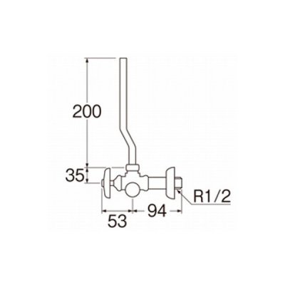 画像2: 水栓金具 三栄水栓　V22AVK-13　寒冷地 逆止付アングル止水栓