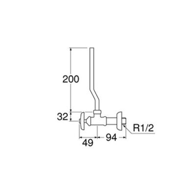 画像2: 水栓金具 三栄水栓　V22J-13　アングル止水栓(共用形)