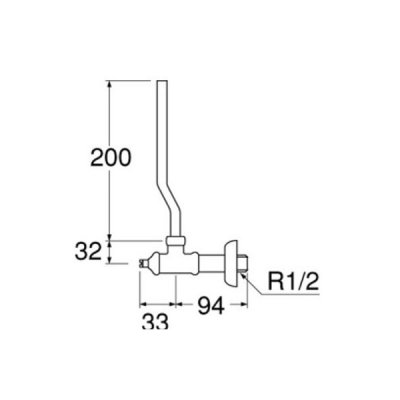 画像2: 水栓金具 三栄水栓　V22JD-13　止水栓 バルブ アングル形止水栓 D式アングル止水栓