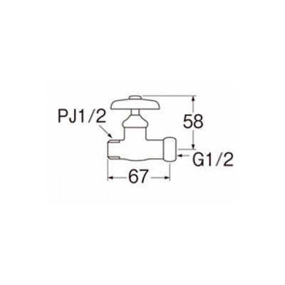 画像2: 水栓金具 三栄水栓　V26A-13　ナット付化粧バルブ 共用形