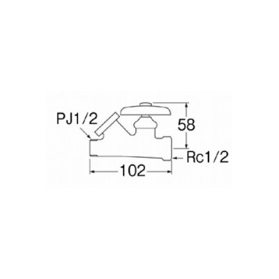 画像2: 水栓金具 三栄水栓　V29-1-13　ストレーナ45°化粧バルブ 共用形