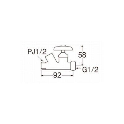 画像2: 水栓金具 三栄水栓　V29A-13　ストレーナ45°化粧バルブ 共用形