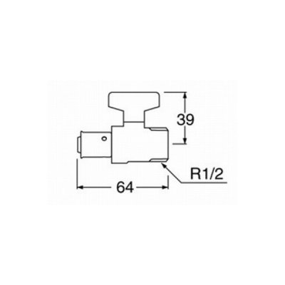 画像2: 水栓金具 三栄水栓　V6101-4-13X13A　カシメアダプター付ボールバルブ