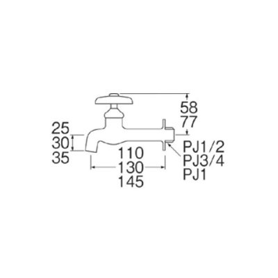 画像2: 水栓金具 三栄水栓　Y20J-13　単水栓 横水栓 ホーム水栓 胴長横水栓