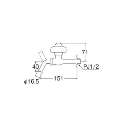 画像2: 水栓金具 三栄水栓　Y229A-13　単水栓 横水栓 ホーム水栓 自閉ホーム水栓