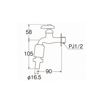 画像2: 水栓金具 三栄水栓　Y30VB-13　カップリング横水栓