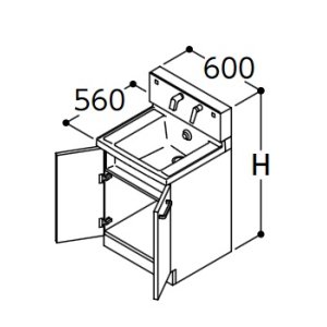 画像: TOTO 洗面化粧台 【LDSWB060AAGEN1A】 サクア 2枚扉タイプ 間口600 洗面ボウル高さ750 扉カラーホワイト 受注生産品 [♪■§]