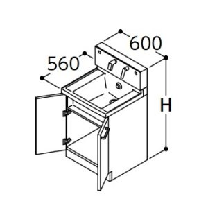 画像: TOTO 洗面化粧台 【LDSWB060AAGEN1 W/P/B/J/C/M 】 サクア 2枚扉タイプ 間口600 洗面ボウル高さ750 受注生産品 [♪■§]