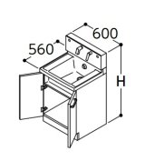 画像: TOTO 洗面化粧台 【LDSWB060BAGEN1A】 サクア 2枚扉タイプ 間口600 洗面ボウル高さ800 扉カラーホワイト [♪■]