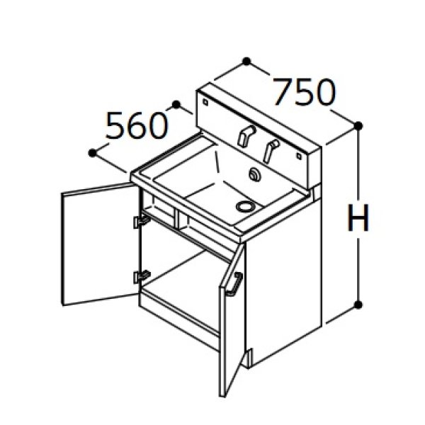 画像1: TOTO 洗面化粧台 【LDSWB075BAGEN1A】 サクア 2枚扉タイプ 間口750 洗面ボウル高さ800 扉カラーホワイト [♪■] (1)