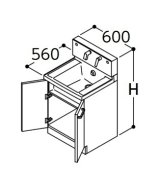 画像: TOTO 洗面化粧台 【LDSWB060AAGJN1A】 サクア 2枚扉タイプ きれい除菌水 間口600 洗面ボウル高さ750 扉カラーホワイト 受注生産品 [♪■§]