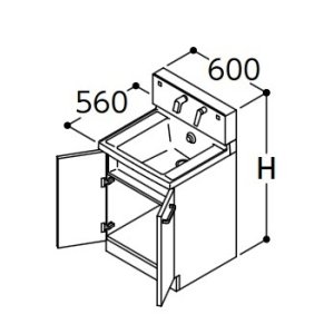 画像: TOTO 洗面化粧台 【LDSWB060AAGJN1A】 サクア 2枚扉タイプ きれい除菌水 間口600 洗面ボウル高さ750 扉カラーホワイト 受注生産品 [♪■§]