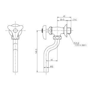 画像: 水栓金具 TOTO　T60B1U　小便器用水栓 特定施設用器具 [■]