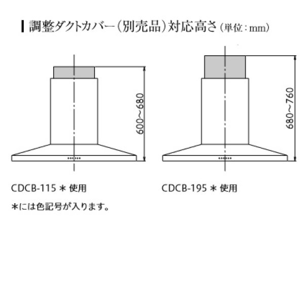 画像2: 富士工業/FUJIOH 【CDCB-115 S】 調整ダクトカバー ステンレス 換気扇 レンジフード アリアフィーナ 別売品 ※受注生産品 [♪∈§] (2)