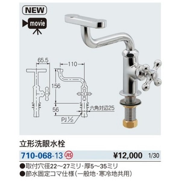 当季大流行 カクダイ 立形洗眼水栓 1個 1個 710-067-13 【通販