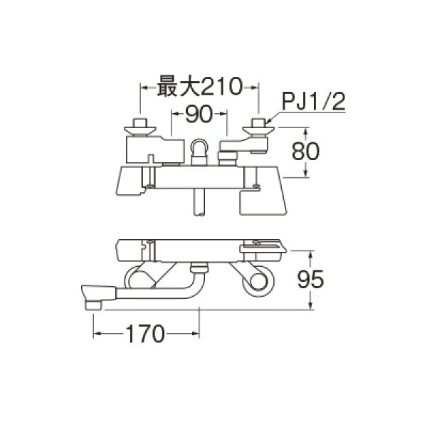 水栓金具 三栄水栓 SK181AD-13 壁付サーモシャワー混合栓 バスルーム用