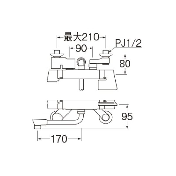 画像2: 水栓金具 三栄水栓　SK181ADCT5-13　壁付サーモシャワー混合栓 バスルーム用 節水水栓 (2)