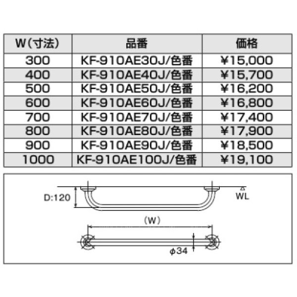 画像2: INAX/LIXIL　KF-910AE40J　トイレ関連 多用途用手すり I型 樹脂被覆タイプ W400 [◇] (2)