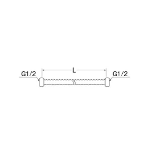 画像2: 水栓金具 三栄水栓　T15B-MDP-13X300　フレキチューブ L=300 マットブラック (2)