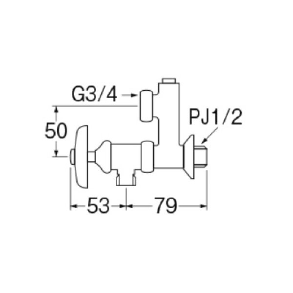 画像2: 水栓金具 三栄水栓　U3-12X-50　偏心分岐バルブ (2)