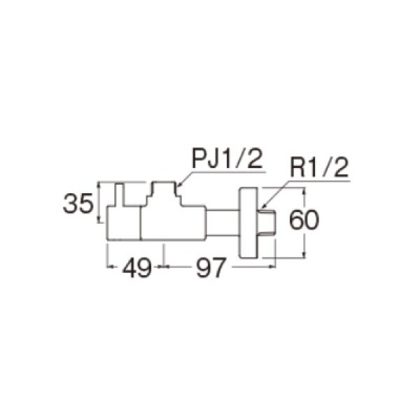 画像2: 水栓金具 三栄水栓　V2261-X2-MDP-13　止水栓本体(共用形) マットブラック (2)