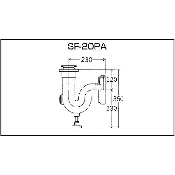 画像2: INAX/LIXIL　SF-20PA　水栓金具 特定施設向け 掃除流し用排水Ｐトラップ 鉛管用 [★] (2)