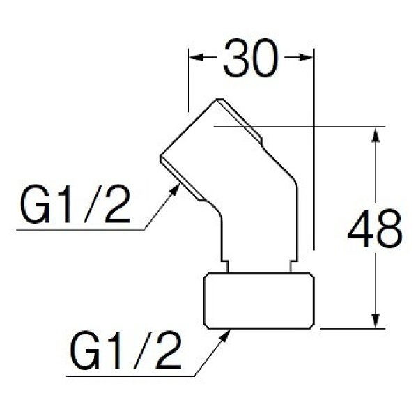 画像2: 水栓金具 三栄水栓　JT843-2-13　配管用品 片ナット付45°エルボ 2個入 (2)