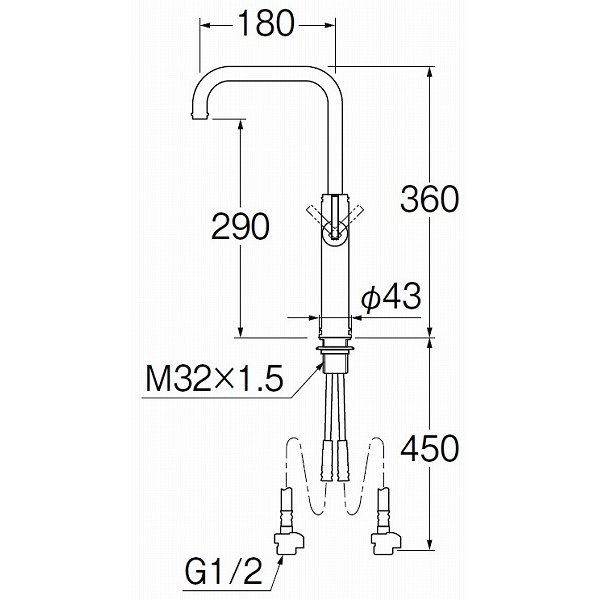 画像2: 水栓金具 三栄水栓　K4741NJV-2T-13　ワンホールシングルレバー式 シングルワンホール混合栓 洗面所用 (2)