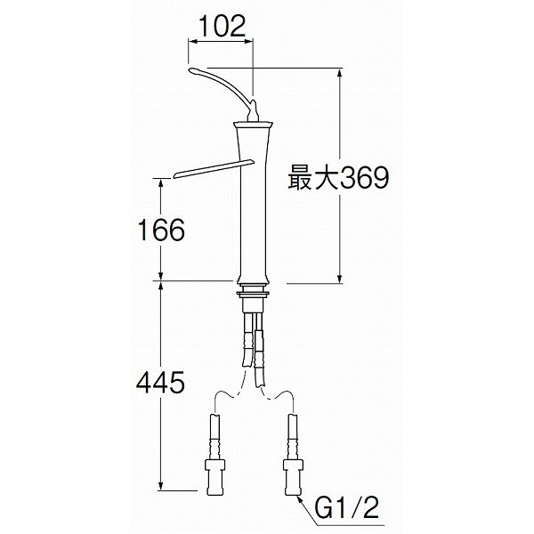 画像2: 水栓金具 三栄水栓　K4791NJV-13　ワンホールシングルレバー式 シングルワンホール混合栓 洗面所用 (2)