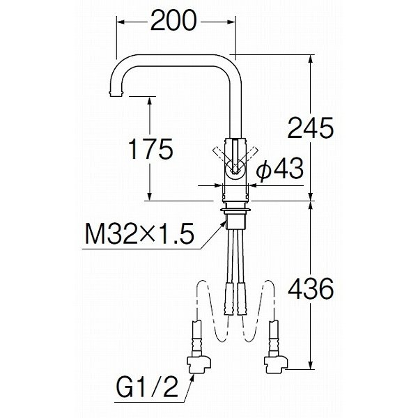 画像2: 水栓金具 三栄水栓　K87410JV-S-13　ワンホールシングルレバー式 シングルワンホール混合栓 キッチン用 クロム (2)