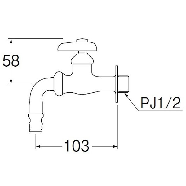 画像2: 水栓金具 三栄水栓　Y126V-13　単水栓 散水用ホーム水栓 (2)