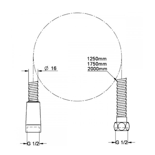 画像3: グローエ　2816500J　シャワー＆シャワーシステム シャワーパーツ メタルシャワーホース 1750mm クローム [■] (3)