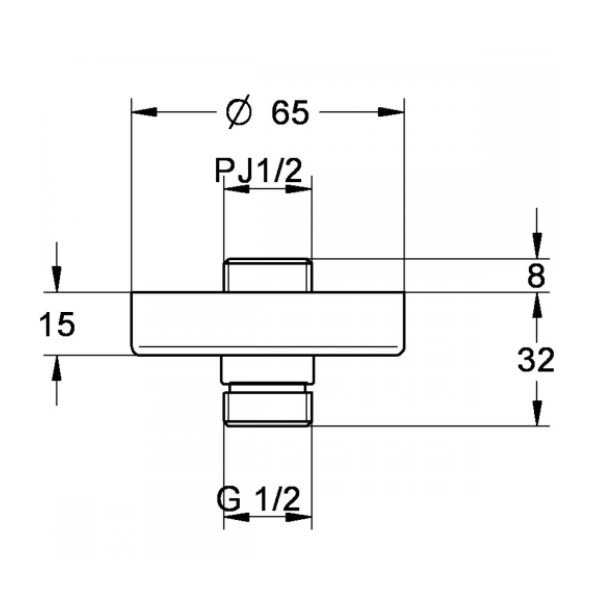 画像2: グローエ　JP690500　シャワー＆シャワーシステム ヘッドシャワー 天井吊り下げ用取付金具 クローム [■] (2)