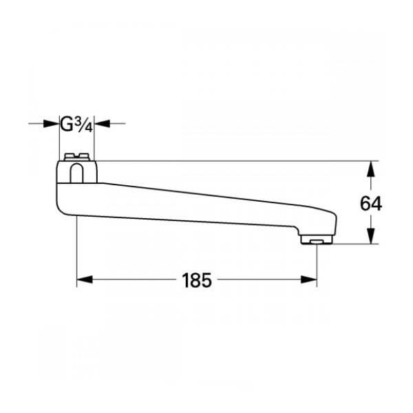 画像2: グローエ　13430000　パーツ 自在吐水口 吐水寸法185mm クローム [■] (2)